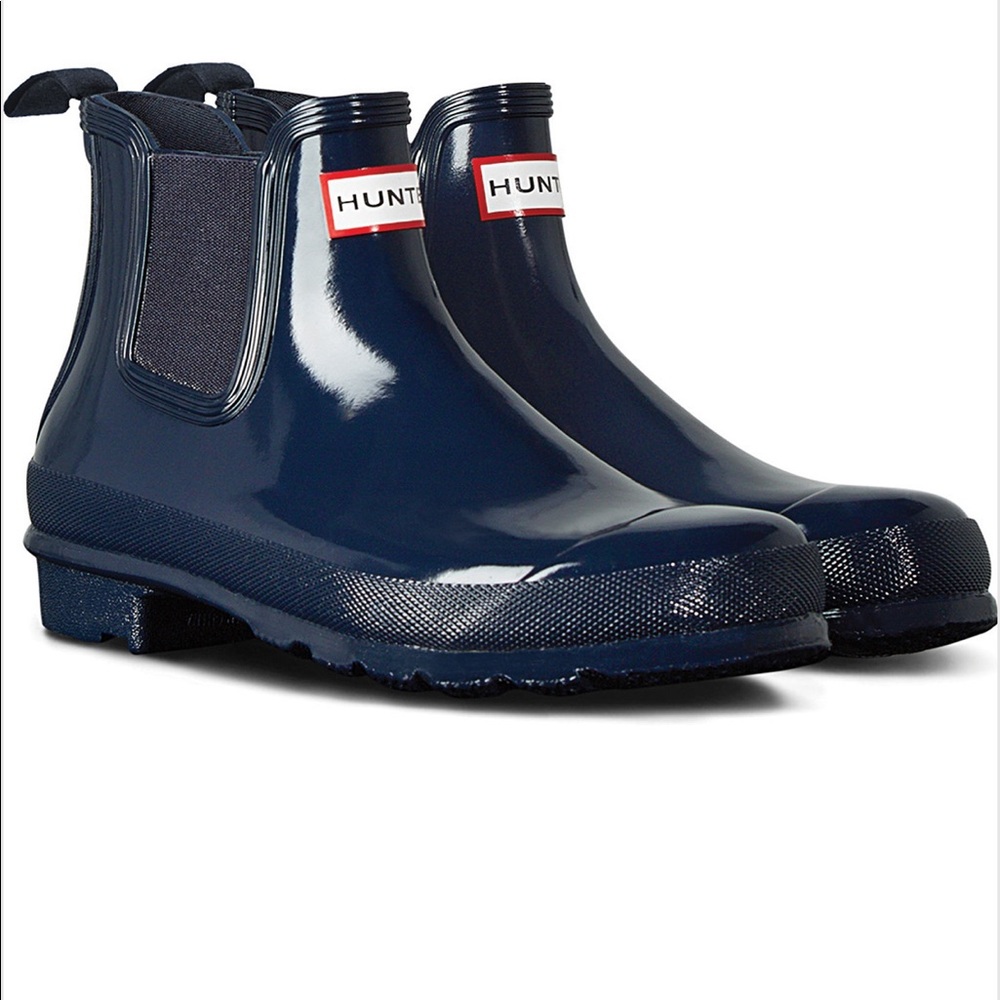 Hunter Women's Gloss Navy Chelsea Rain Boots
